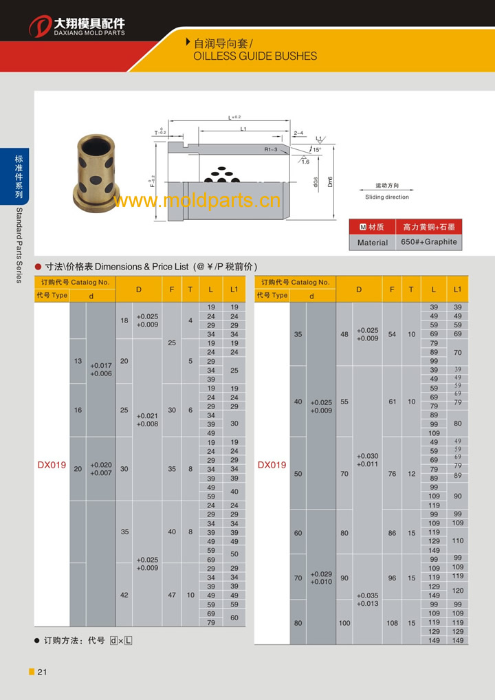 東莞大翔模具配件有限公司專業(yè)生產自潤導向套，自潤導向套的材質、熱處理、硬度、標準、型號等詳情說明和介紹，您可以通過本頁面下單留言或者發(fā)送詢/報價