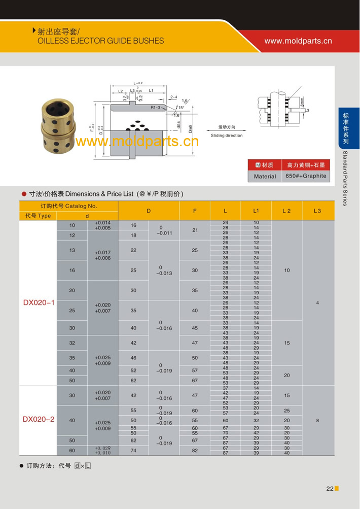 東莞大翔模具配件有限公司專業(yè)生產(chǎn)射出座導(dǎo)套，射出座導(dǎo)套的材質(zhì)、熱處理、硬度、標(biāo)準(zhǔn)、型號(hào)等詳情說(shuō)明和介紹，您可以通過(guò)本頁(yè)面下單留言或者發(fā)送詢/報(bào)價(jià)